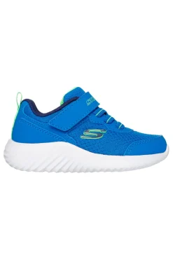Sneakers blu con chiusura regolabile e suola leggera Skechers Bounder Techrox da Bambino