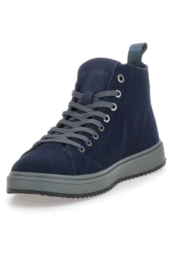 Sneakers blu in camoscio con suola in gomma Canguro CA817