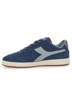 Sneakers blu in suede con dettagli grigi Diadora Kick