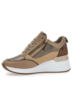 Sneakers bronzo con zip decorativa Laura Biagiotti L97619517