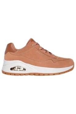Sneakers color cuoio in suede con suola alta Skechers Uno Rugged Chillproof