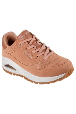 Sneakers color cuoio in suede con suola alta Skechers Uno Rugged Chillproof