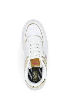 Sneakers Cotton Belt Amber Pu Ripstop Bianche e Oro