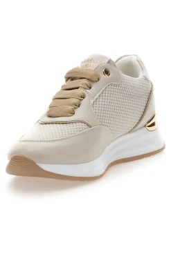 Sneakers Crema con Dettagli Oro e Platform MARIELLA BURANI 51021