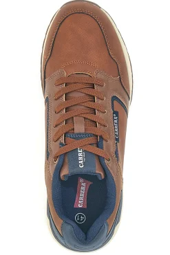 Sneakers cuoio con inserti blu Carrera CAM412046438