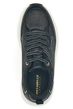 Sneakers da donna nere con inserti mesh Pittarello 8W25069