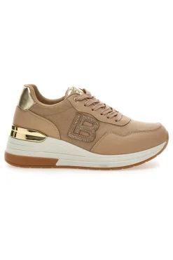 Sneakers Flatform Beige con Dettagli Dorati Laura Biagiotti 8923