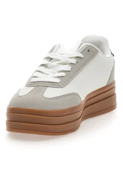 Sneakers Flatform Bianche con Dettagli Nerti Cafè Cost BKTZ3003