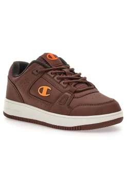 Sneakers marroni con logo arancione Champion RD18 LOW COMB B GS