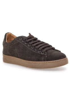 Sneakers marroni in camoscio con suola a contrasto Ptr 3021