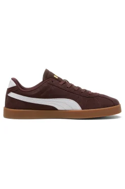 Sneakers marroni in suede con logo oro Puma Club II