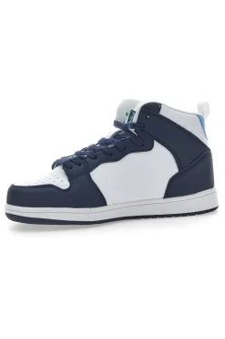 Sneakers Mid-Cut Bianche e Blu Leone 37