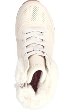 Sneakers mid-cut bianco imbottito con cerniera SKECHERS UNO FALL AIR
