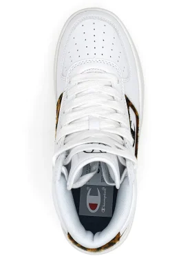 Sneakers Mid-Cut Champion Foul Play Plat Mid Animalier Bianche