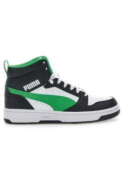 Sneakers Mid-Cut con Tomaia Traforata Puma REBOUND V6 MID JR Nere e Verdi