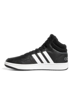 Sneakers Mid-Cut nere con bande bianche ADIDAS Hoops 3.0 Mid