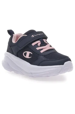 Sneakers Navy con Lacci Elastici e Logo Rosa CHAMPION HRO G PS Low Cut Shoe