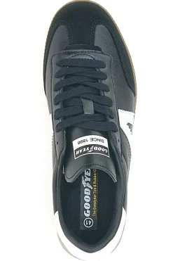 Sneakers Nere con Bande Bianche in Vera Pelle CANGURO GY51001