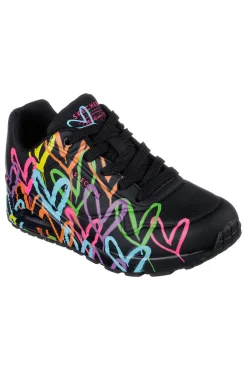 Sneakers Nere Con Cuori Multicolor Skechers Uno Highlight Love
