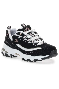 Sneakers nere con dettagli rose gold e Memory Foam Skechers D'Lites Devoted Fan