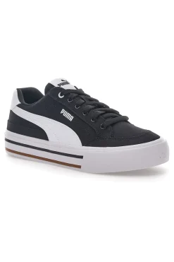 Sneakers Nere e Bianche In Tela Puma Court Classic Vulc Fs
