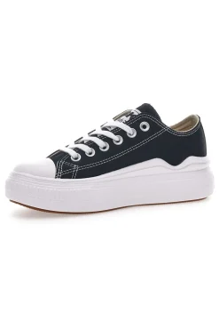 Sneakers Nere e Bianche In Tela Con Platform British Knights Kaya Flow Low