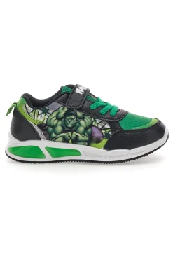 Sneakers Nere e Verdi con Luci e Velcro Avengers Hulk R1010201T