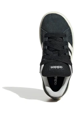 Sneakers nere in suede con 3 strisce bianche Adidas Grand Court 00s K