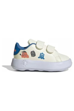 Sneakers panna con suola Bubblecomfy e grafiche colorate Adidas Advantage CF I