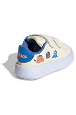 Sneakers panna con suola Bubblecomfy e grafiche colorate Adidas Advantage CF I
