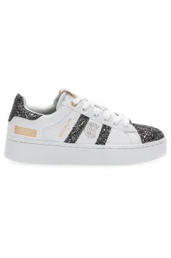 Sneakers Platform Cotton Belt Yard Glitter Bianche