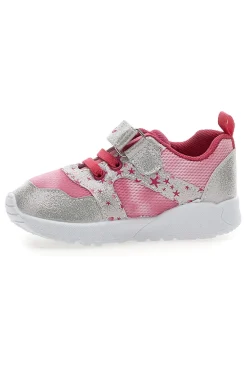 Sneakers Primi Passi rosa e argento fantasia stellata primi passi Pitt kids PK2187B