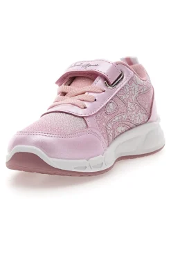Sneakers Rosa con Velcro e Brillantini e Luci nella Suola MINNIE D3010663T