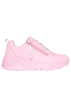Sneakers rosa con zip laterale e suola platform Skechers Uno Lite Easy Zip