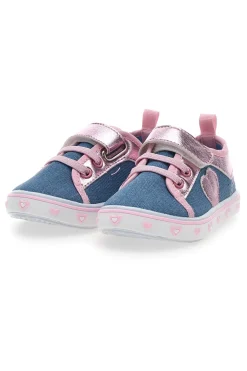 Sneakers rosa e blu con cuore Pitt kids PK2469A