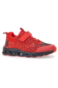 Sneakers rosse con luci e velcro PITT KIDS K23581