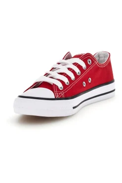 Sneakers rosso in tela stringate basse 2t2l 8011
