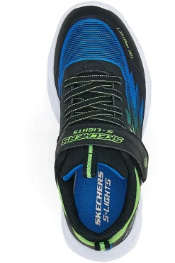 Sneakers Skechers S Lights Vortex Flash Zorent Verdi e Nere