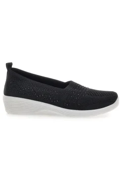 Sneakers Slip On Nere con Strass Me & Me 090246