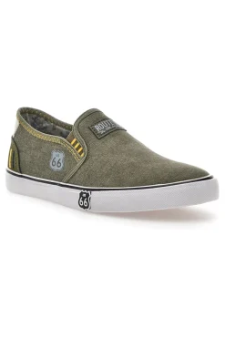 Sneakers Slip-on Route 66 21808 Verde Militare