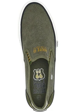 Sneakers Slip-On Verde Militare Route 66 21808