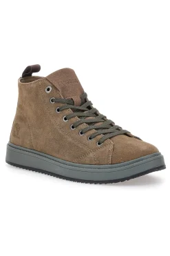 Sneakers taupe in camoscio con suola in gomma Canguro CA817