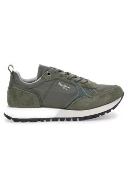 Sneakers verdi con inserti scamosciati Pepe Jeans PMS400001
