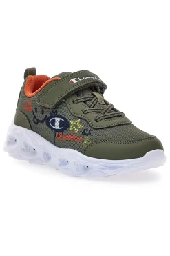 Sneakers verdi con stampa fantasia e luci Champion FUNFAIR PRINT B PS Low Cut
