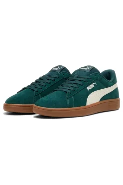 Sneakers verdi in pelle scamosciata con suola marrone Puma Smash 3.0