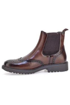 Stivaletti beatles marroni con lavorazione brogue Johes land 1681312