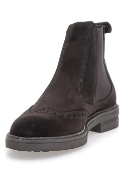 Stivaletti Beatles marroni in camoscio con lavorazione brogue Pittarello 44