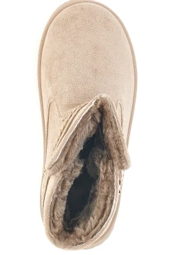 Stivaletti beige con cuore glitter e interno caldo con pelo