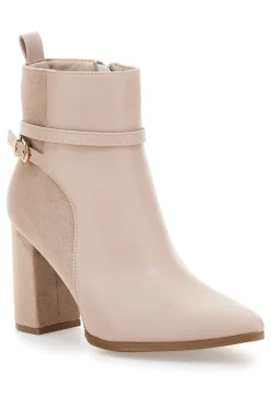 Stivaletti beige con tacco alto e cinturino alla caviglia Le Havre Paris 6001