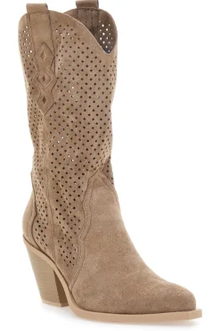 Stivaletti Khaki Con Cerniera First Lady P549